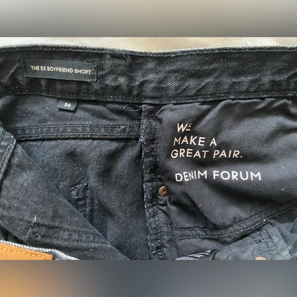 Denim Forum Aritzia black distressed jean short - Picture 5 of 6